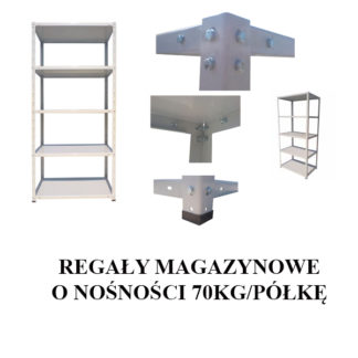 REGAŁY MAGAZYNOWE O NOŚNOŚCI 70KG/PÓŁKĘ