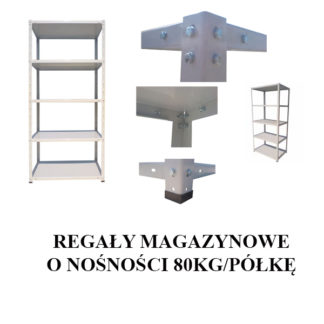 REGAŁY MAGAZYNOWE O NOŚNOŚCI 80KG/PÓŁKĘ